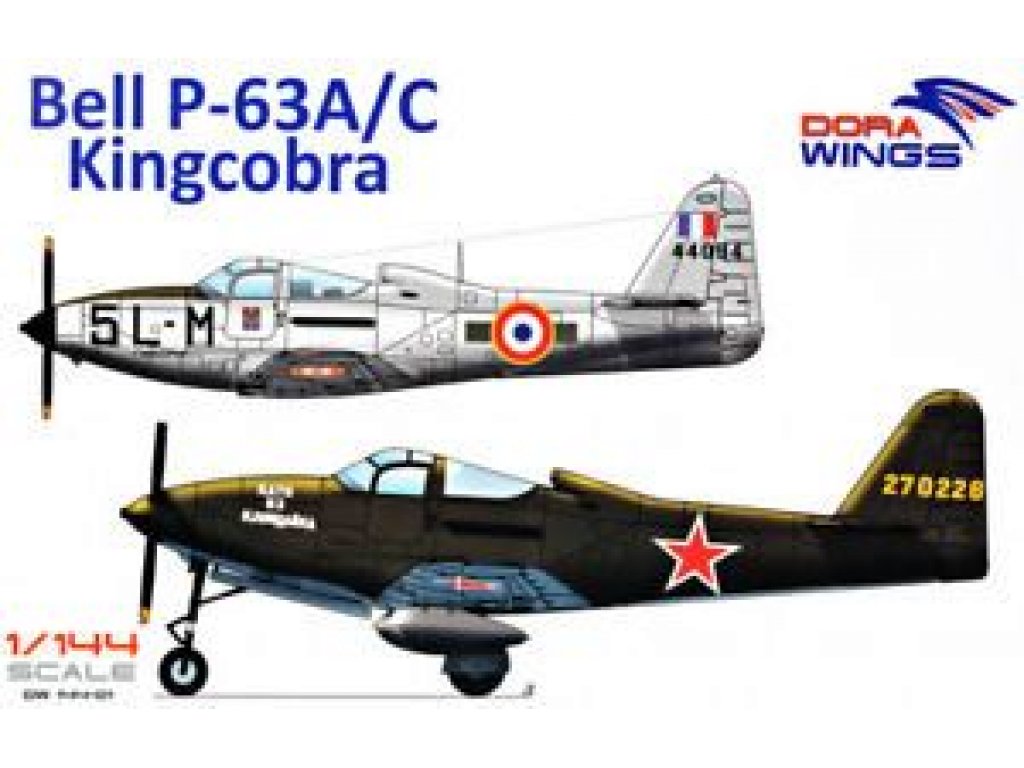 DORA WINGS 1/144 Bell P-63A/C Kingcobra (9x camo)