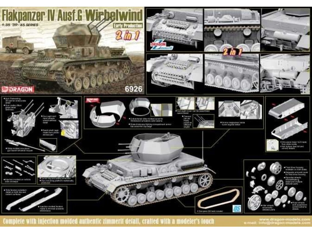 DRAGON 1/35 Flakpanzer IV Ausf.G Wirbelwind Early Production (2 in 1)