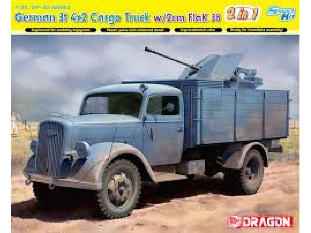 DRAGON 1/35 German 3t 4x2 truck w/2cm flak 38