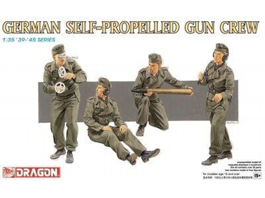 DRAGON 1/35 GERMAN SELF PROPELLEG GUN CREW