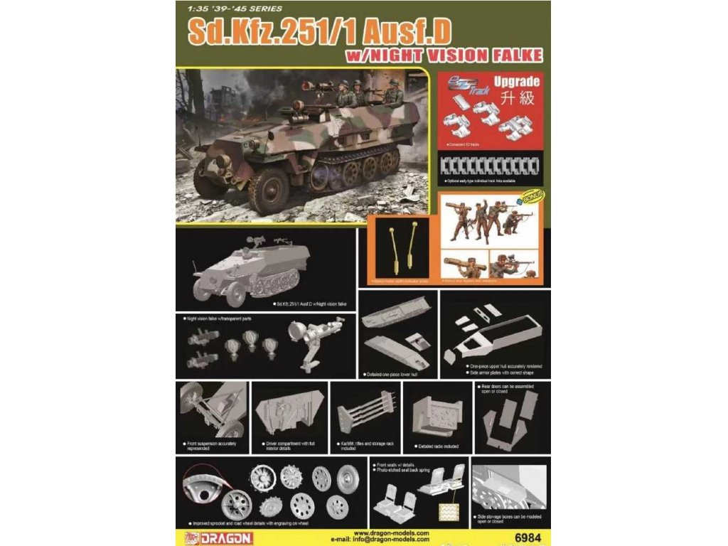 DRAGON 1/35 Sd. Kfz. 251/22 Ausf. D With Night Vision Falke