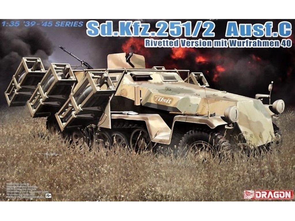 DRAGON 1/35 Sd.Kfz.251 Ausf.C Rivetted Version mit Wurfrahmen 40