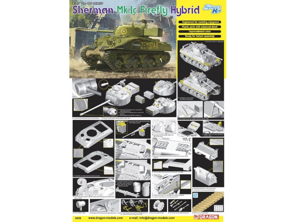 DRAGON 1/35 Sherman Firefly Mk.Ic Hybrid Hull (SMART KIT)