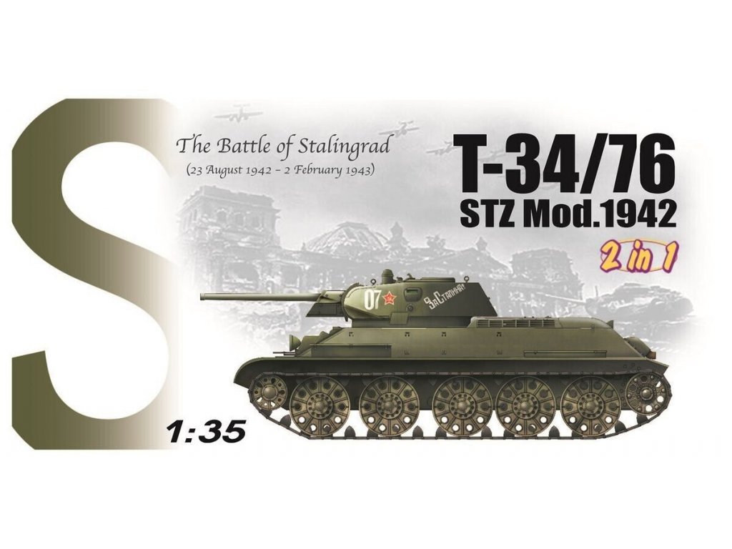 DRAGON 1/35 T-34/76 STZ Mod.1942 2 in 1 The Battle of Stalingrad