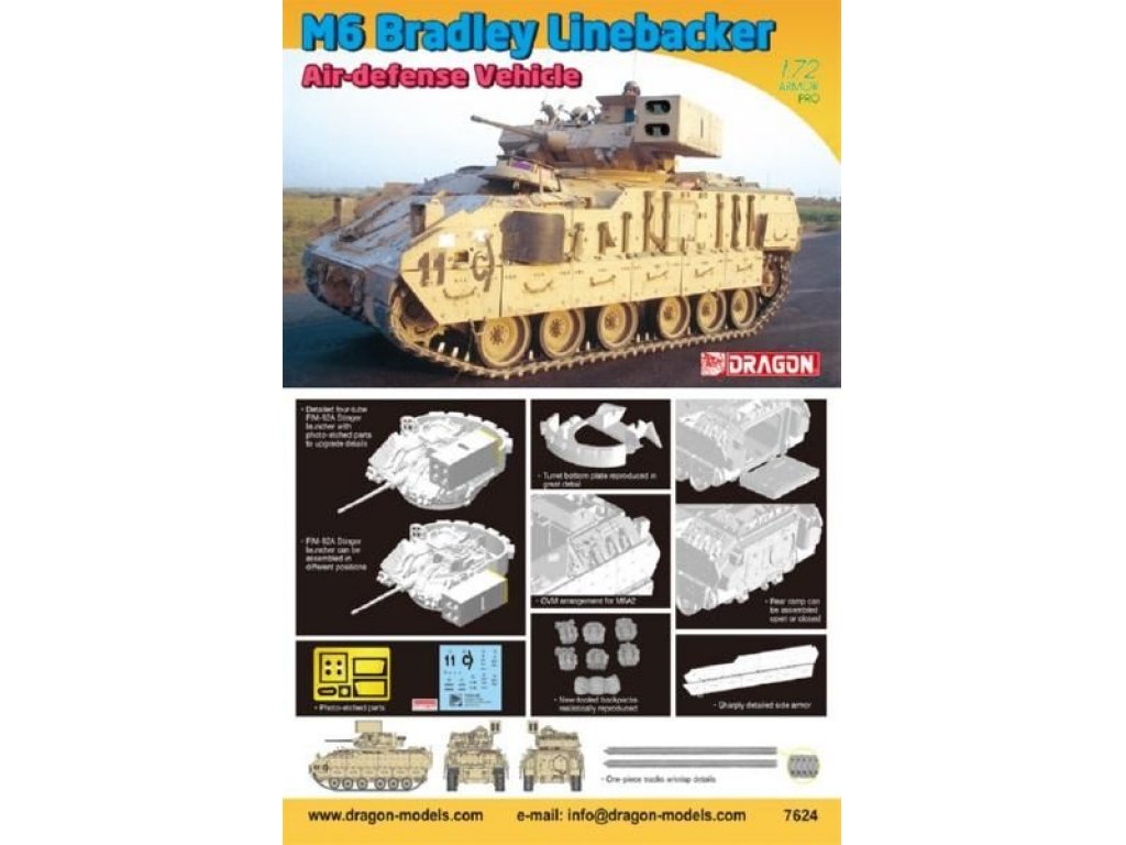 DRAGON 1/72 M6 Bradley Linebacker Air-defence Vehicle