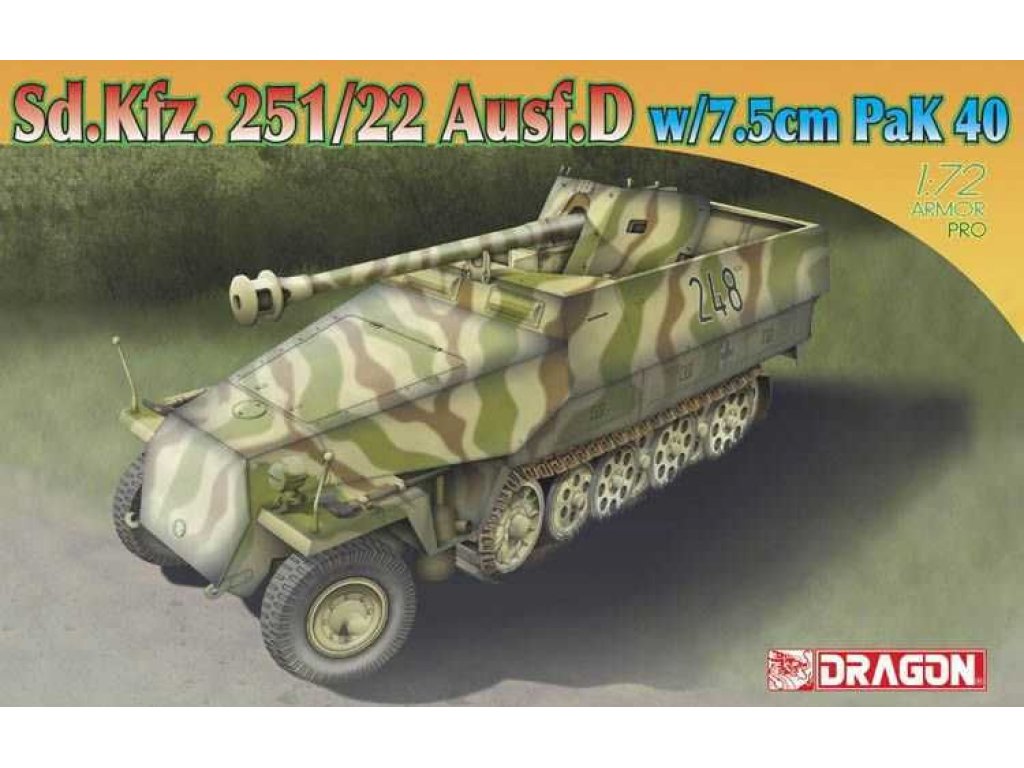 DRAGON 1/72 Sd.Kfz.251/22 Ausf.D w/7.5cm PaK 40