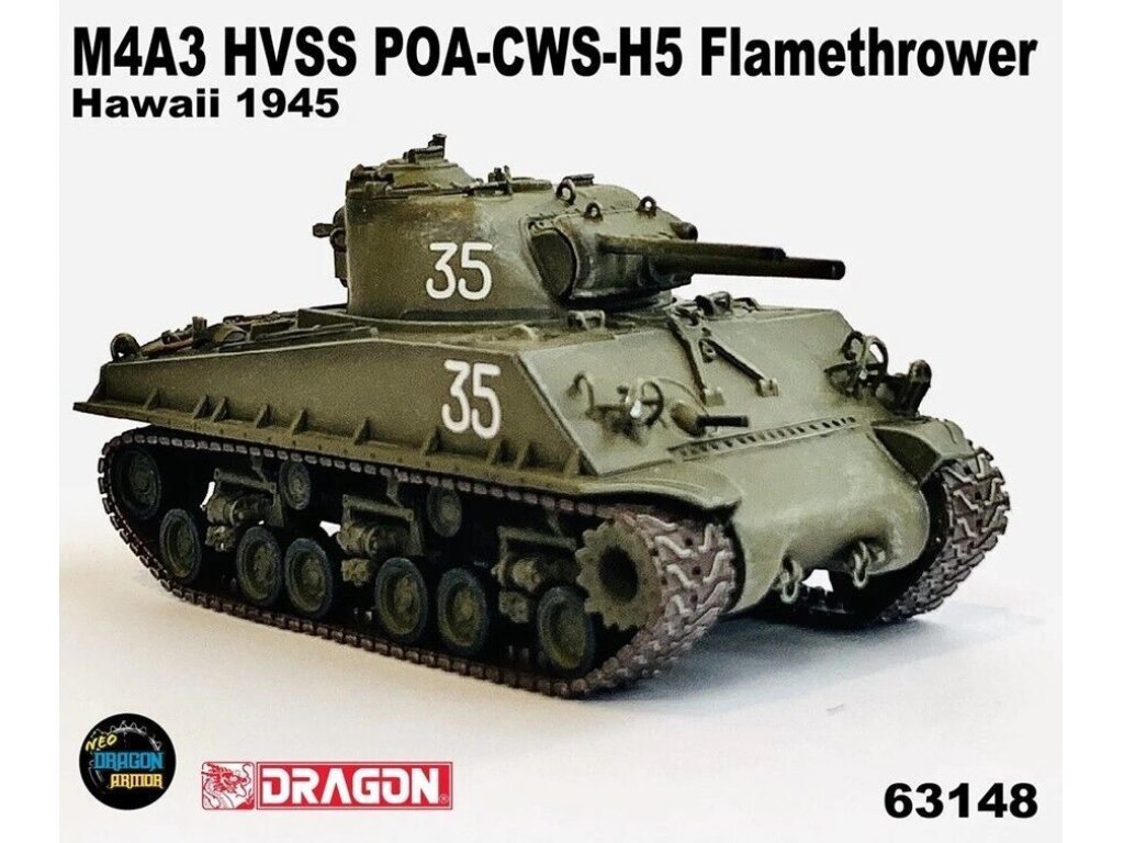 DRAGON ARMOR 1/72 M4A3 HVSS POA-CWS-H5 Flamethrower Hawaii 1945