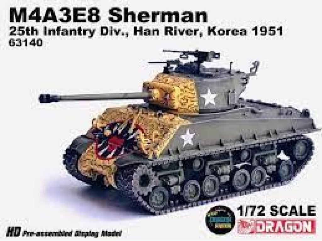 DRAGON ARMOR 1/72 M4A3E8 Sherman 25th Infantry Div., Han River, Korea 1951