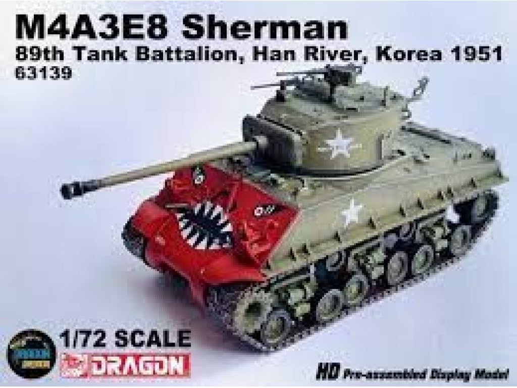 DRAGON ARMOR 1/72 M4A3E8 Sherman 89th Tank Battalion, Han River, Korea 1951