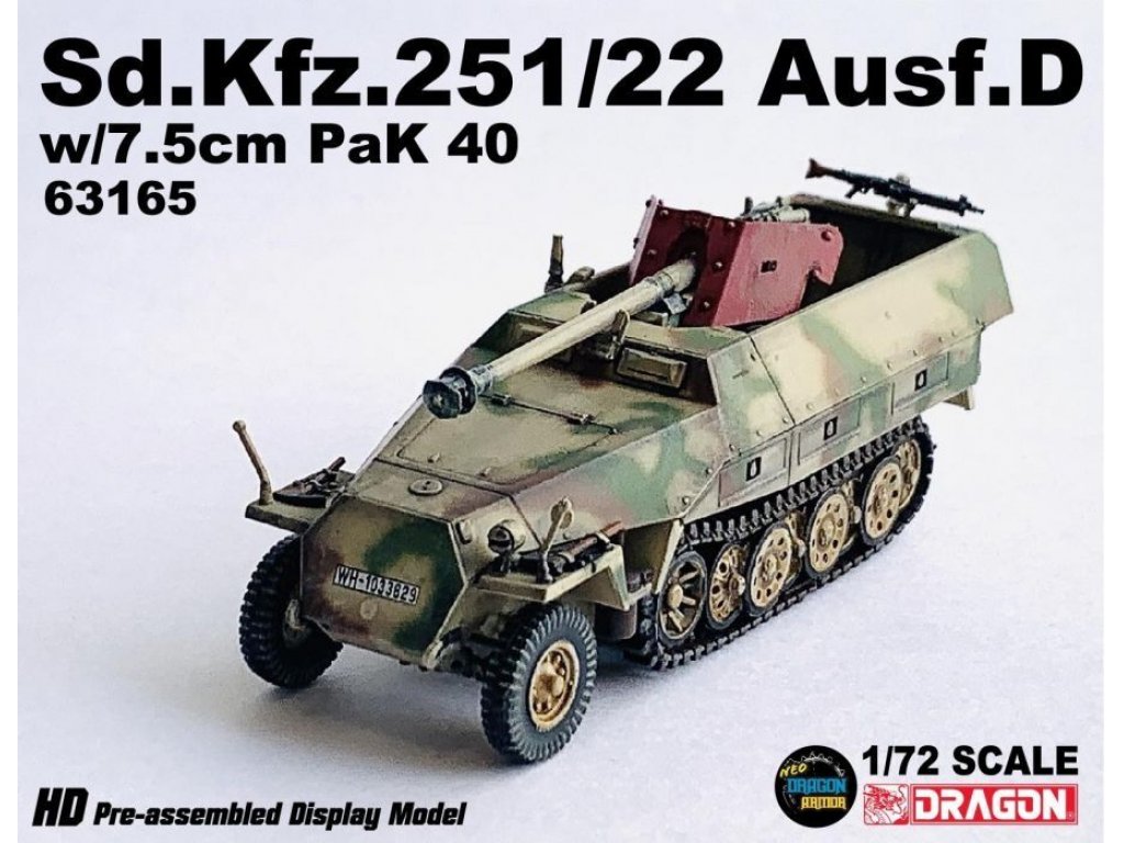 DRAGON ARMOR 1/72 Sd.Kfz.251/22 Ausf.D w/7,5 cm PaK 40