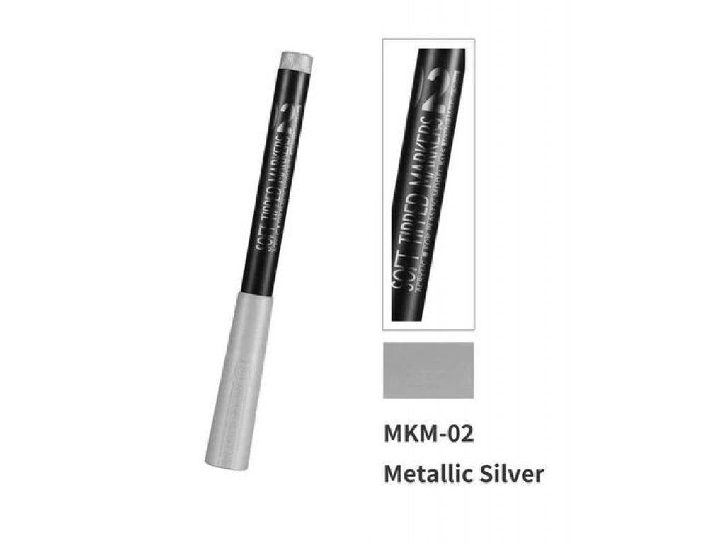 DSPIAE MKM-02 Acrylic Metallic Silver Soft Tipped Marker