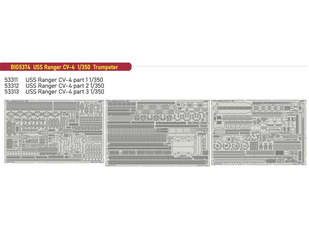 ED BIGED 1/350 USS Ranger CV-4  for TRU