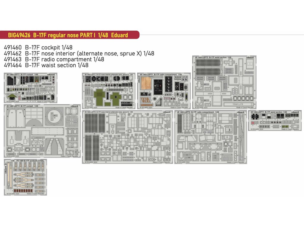 ED BIGED 1/48 B-17F Flying Fortress regular nose PART I  for EDU