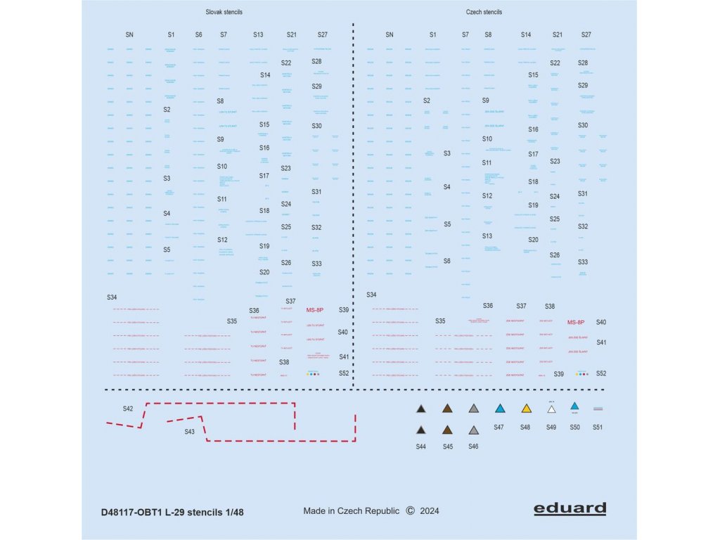 ED DECALS 1/48 L-29 Delfin stencils for AMK/EDU/KP