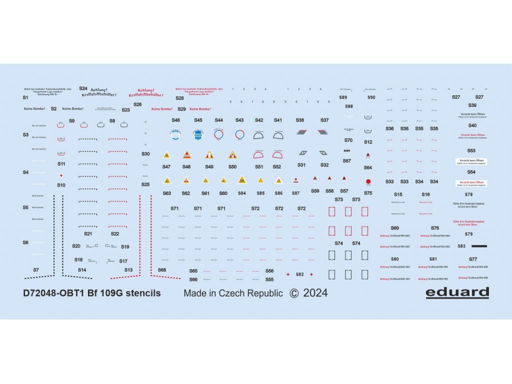 ED DECALS 1/72 Bf 109G stencils for EDU