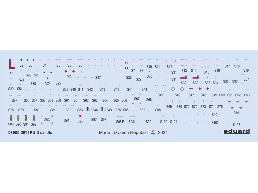 ED DECALS 1/72 P-51D Mustang stencils for EDU