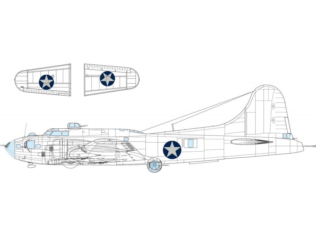 ED MASK 1/48 B-17F Flying Fortress US insignia roundel for EDU