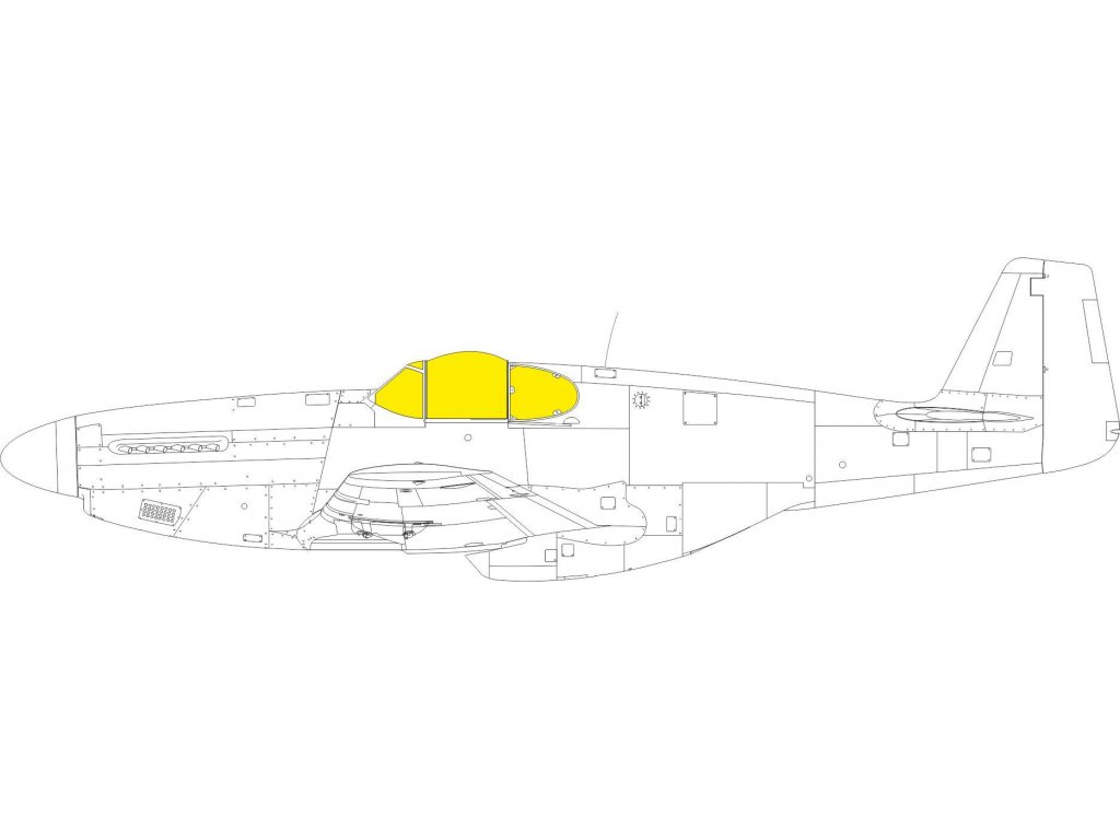 ED MASK 1/48 P-51B/C Mustang Malcolm Hood canopy for EDU