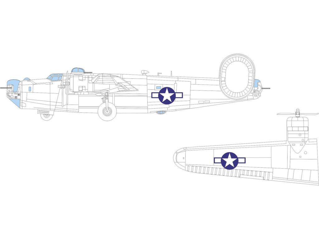 ED MASK 1/72 B-24H Liberator US national insignia for AIR