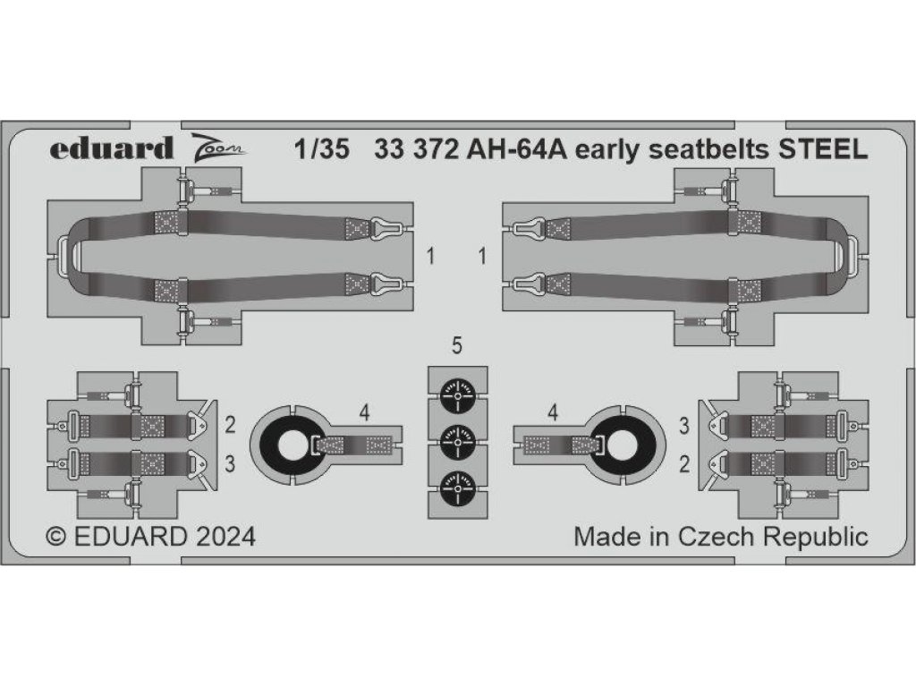 ED SET 1/35 AH-64A Apache early seatbelts STEEL for TRU