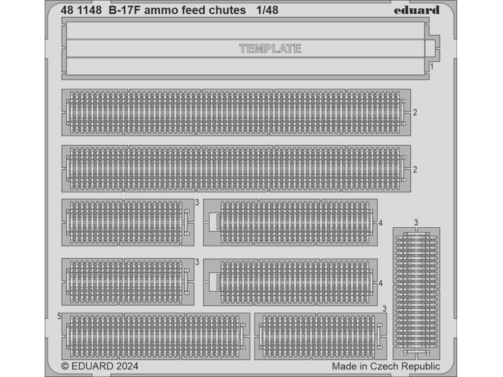 ED SET 1/48 B-17F Flying Fortress ammo feed chutes for EDU