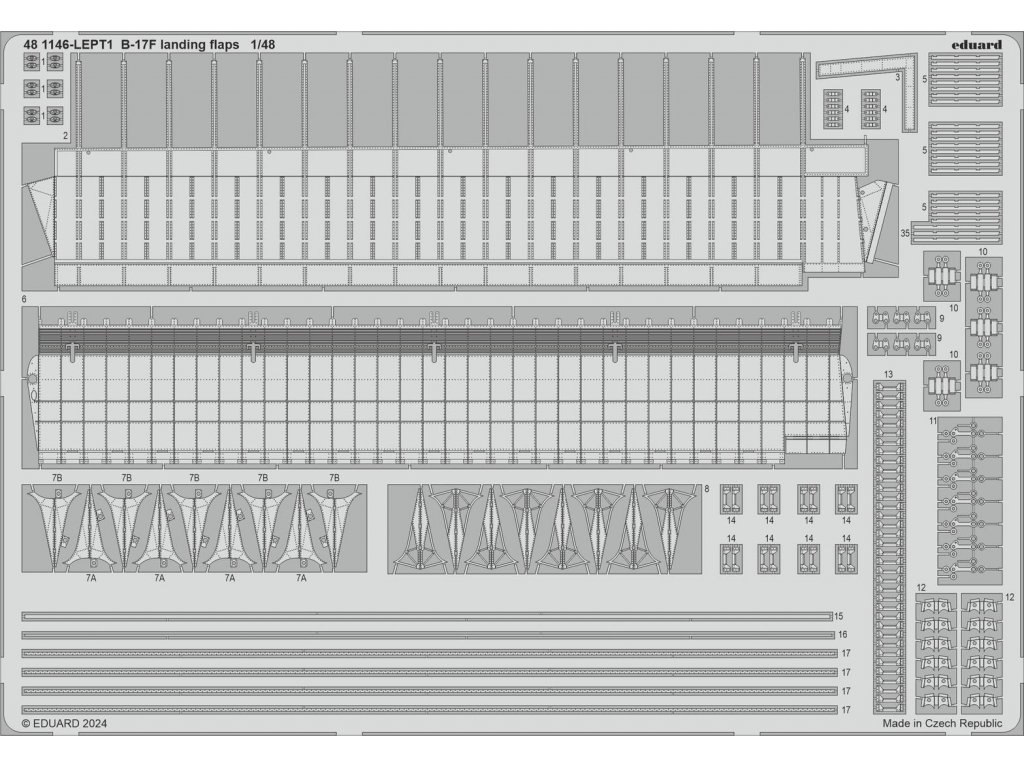 ED SET 1/48 B-17F Flying Fortress landing flaps for EDU