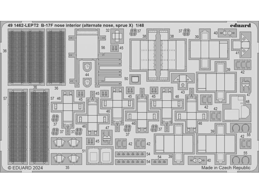 ED SET 1/48 B-17F Flying Fortress nose interior (alternate nose, sprue X)