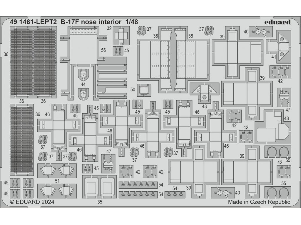 ED SET 1/48 B-17F Flying Fortress nose interior for EDU