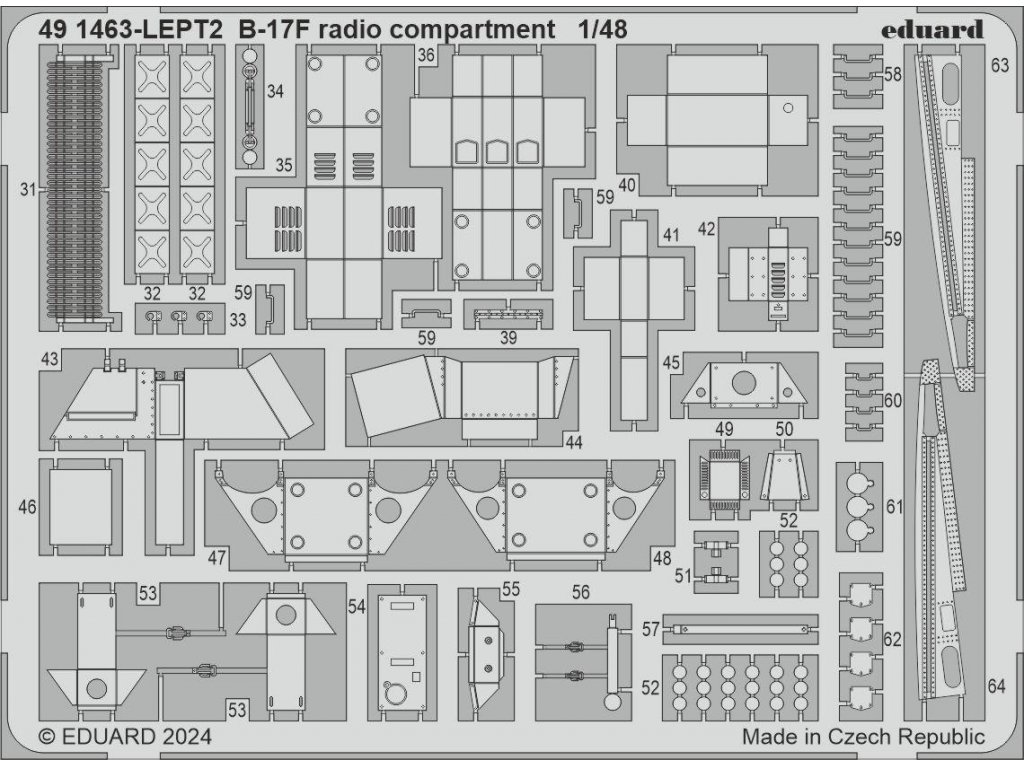 ED SET 1/48 B-17F Flying Fortress radio compartment for EDU