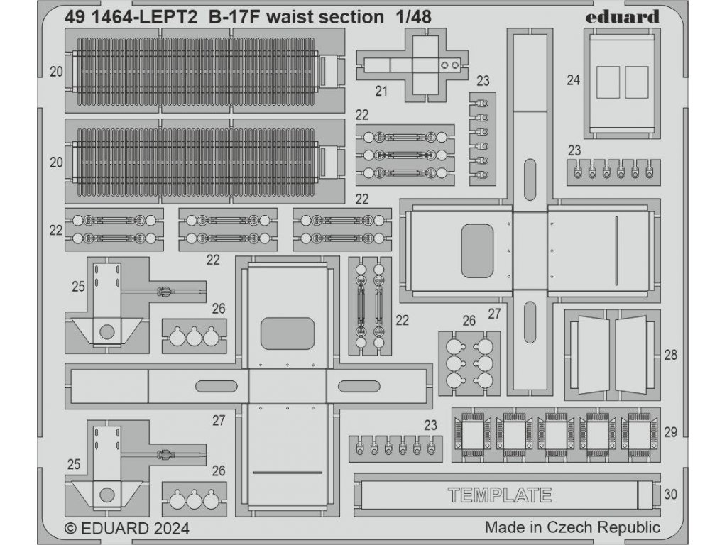 ED SET 1/48 B-17F Flying Fortress waist section for EDU