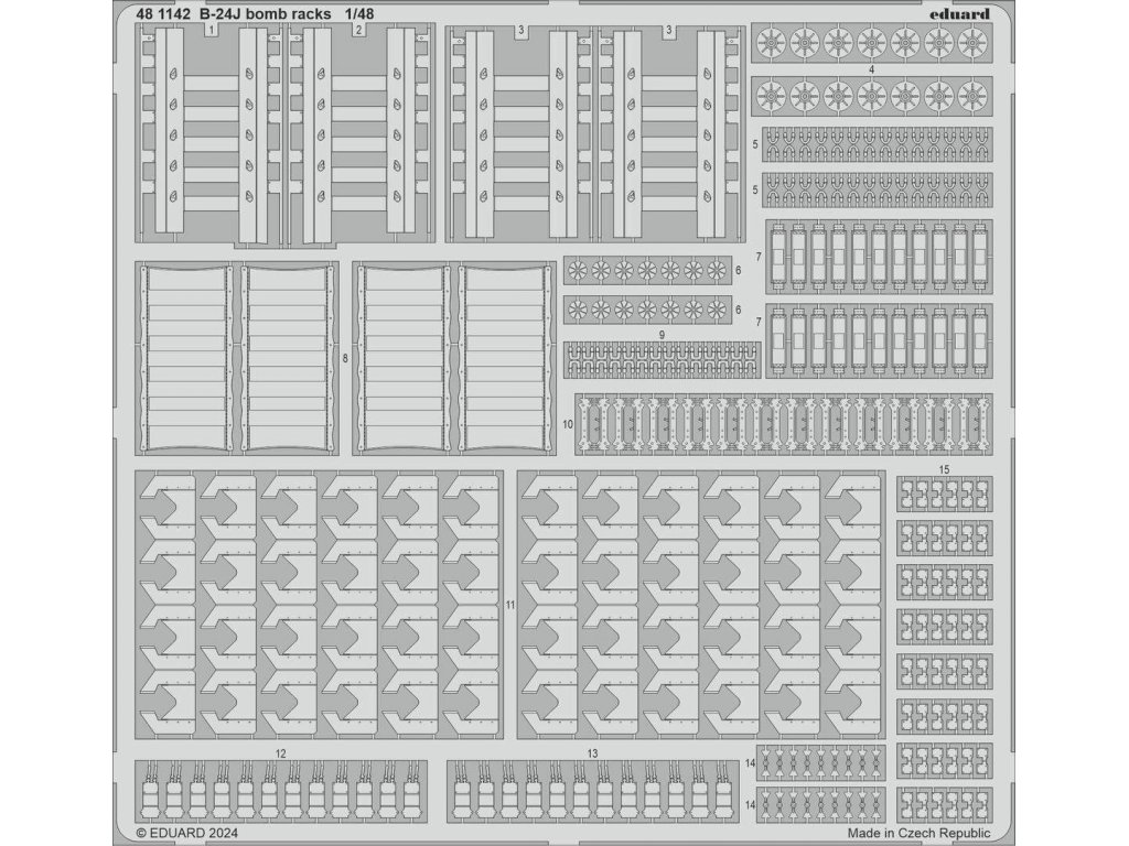 ED SET 1/48 B-24J Liberator bomb racks for HBB