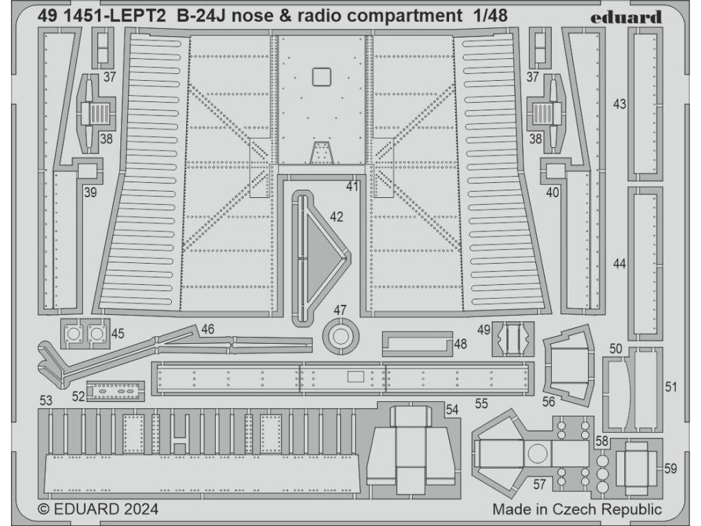 ED SET 1/48 B-24J Liberator nose & radio compartment for HBB