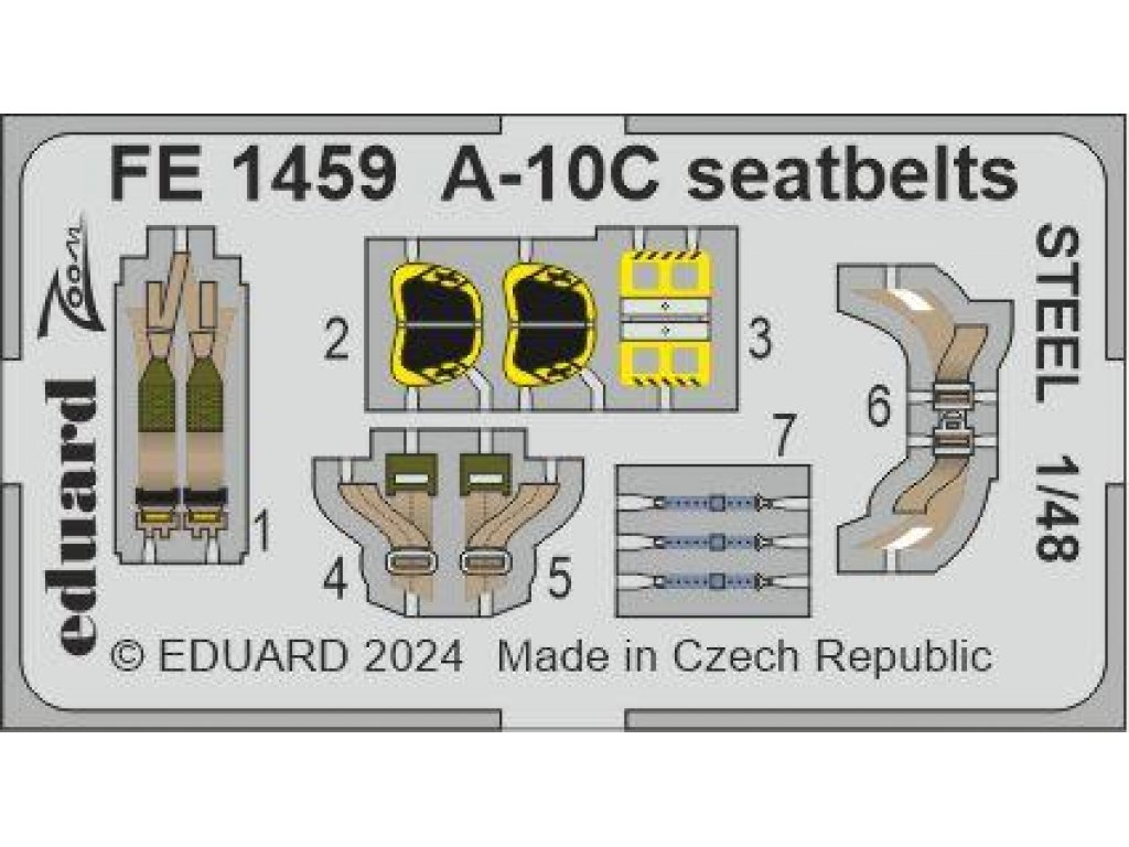 ED ZOOM 1/48 A-10C Warthog Thunderbolt II seatbelts STEEL for GWH