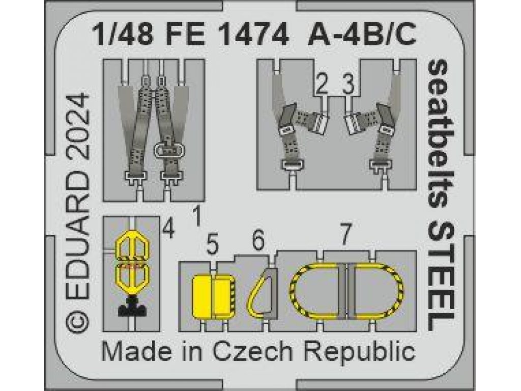 ED ZOOM 1/48 A-4B/C Skyhawk seatbelts STEEL for H2000/HAS