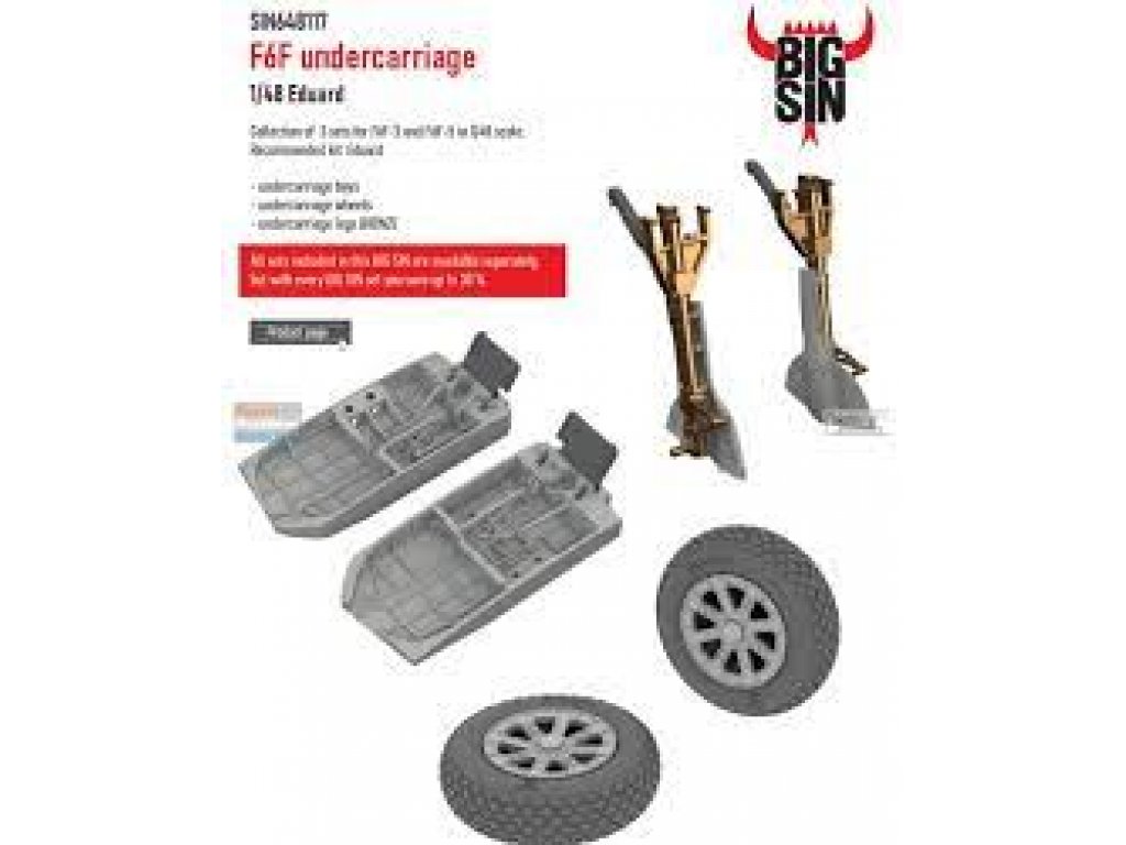 EDUARD BIGSIN 1/48 F6F Hellcat undercarriage for EDU