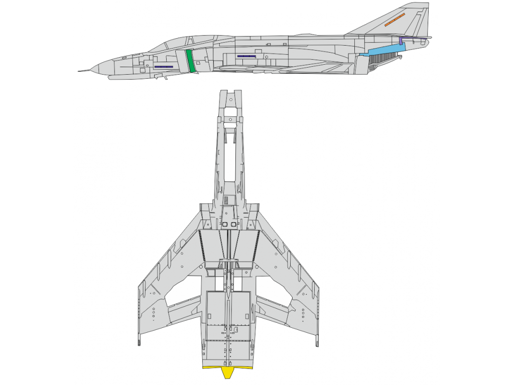 EDUARD MASK 1/48 F-4E Phantom II surface panels for MENG