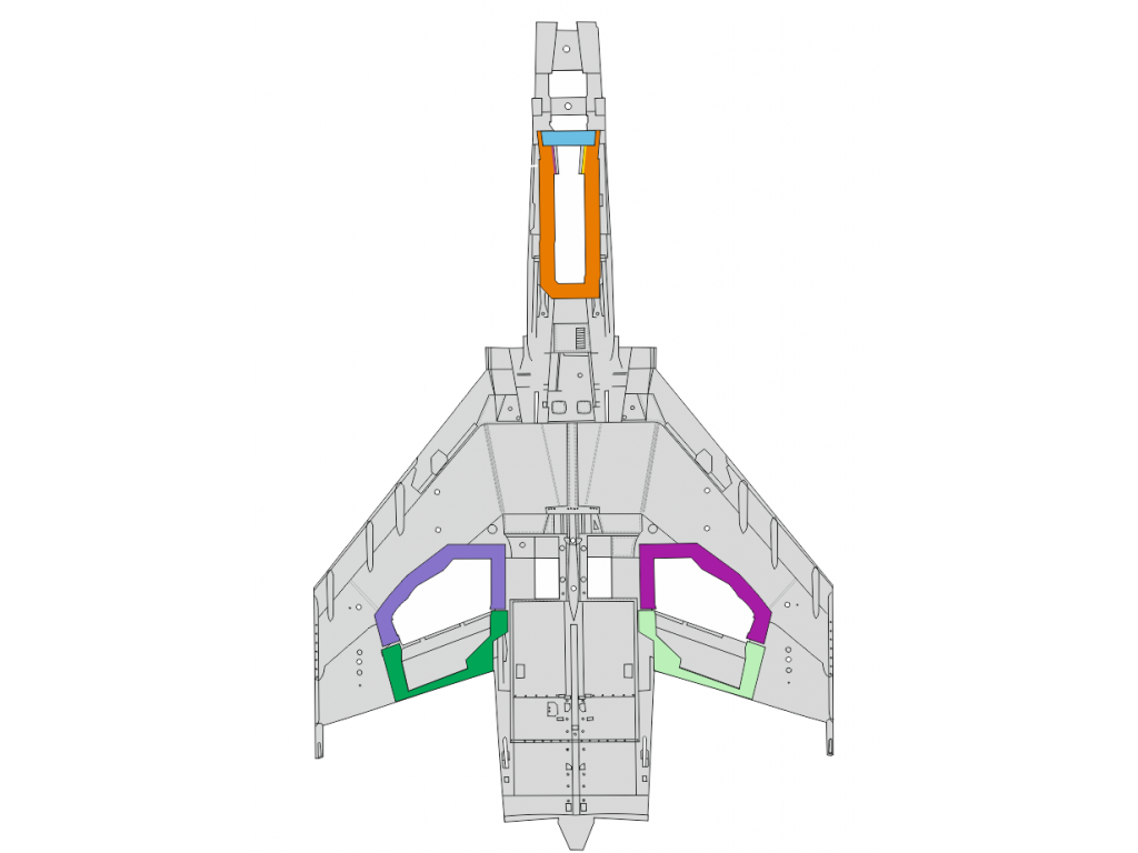 EDUARD MASK 1/48 F-4E Phantom II wheel bays for MENG