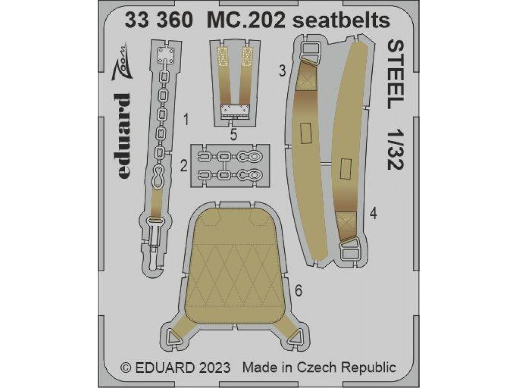 EDUARD SET 1/32 MC.202 Folgore seatbelts STEEL for ITA