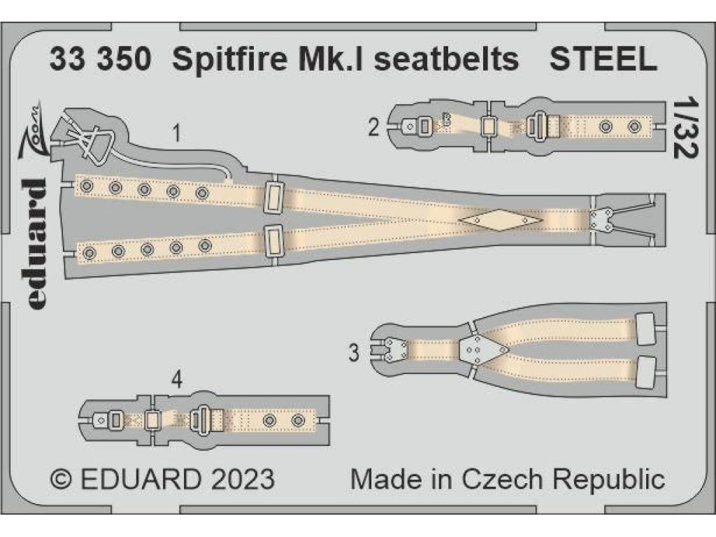 EDUARD SET 1/32 Spitfire Mk.I seatbelts STEEL for KOTARE