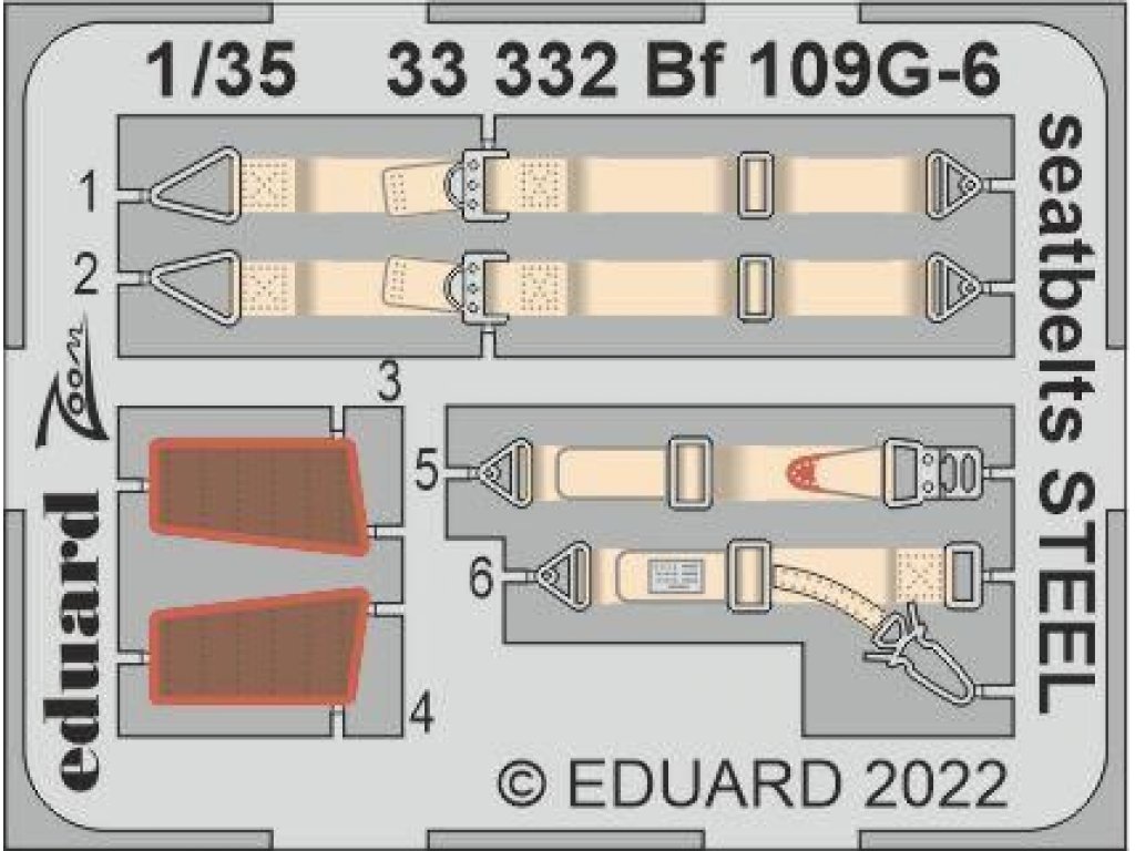 EDUARD SET  1/35 Bf 109G-6 seatbelts STEEL for BORDER
