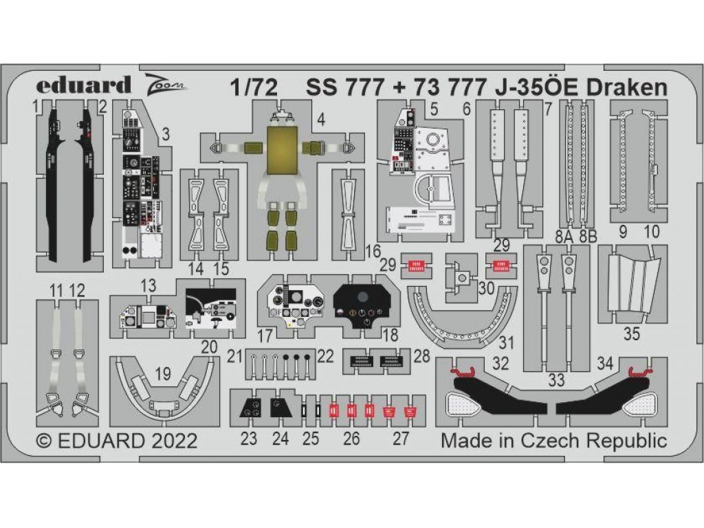 EDUARD SET 1/72 J-35ÖE Draken for HAS/H2000