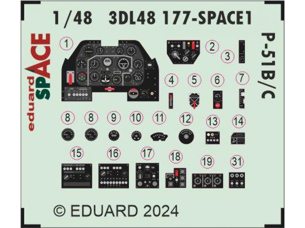 EDUARD SPACE3D 1/48 P-51B/C Mustang for EDU
