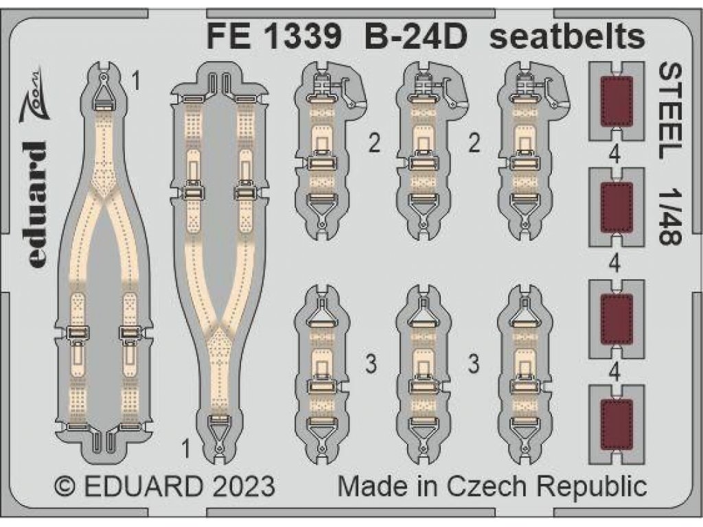 EDUARD ZOOM 1/48 B-24D Liberator seatbelts STEEL for REV