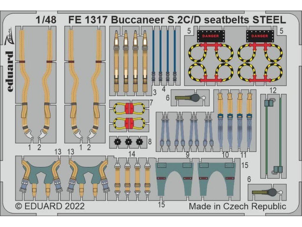 EDUARD ZOOM 1/48 Buccaneer S.2C/D seatbelts STEEL for AIR