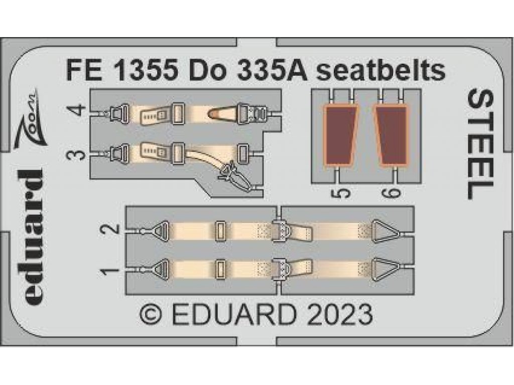 EDUARD ZOOM 1/48 Do 335A Pfeil seatbelts STEEL for TAM
