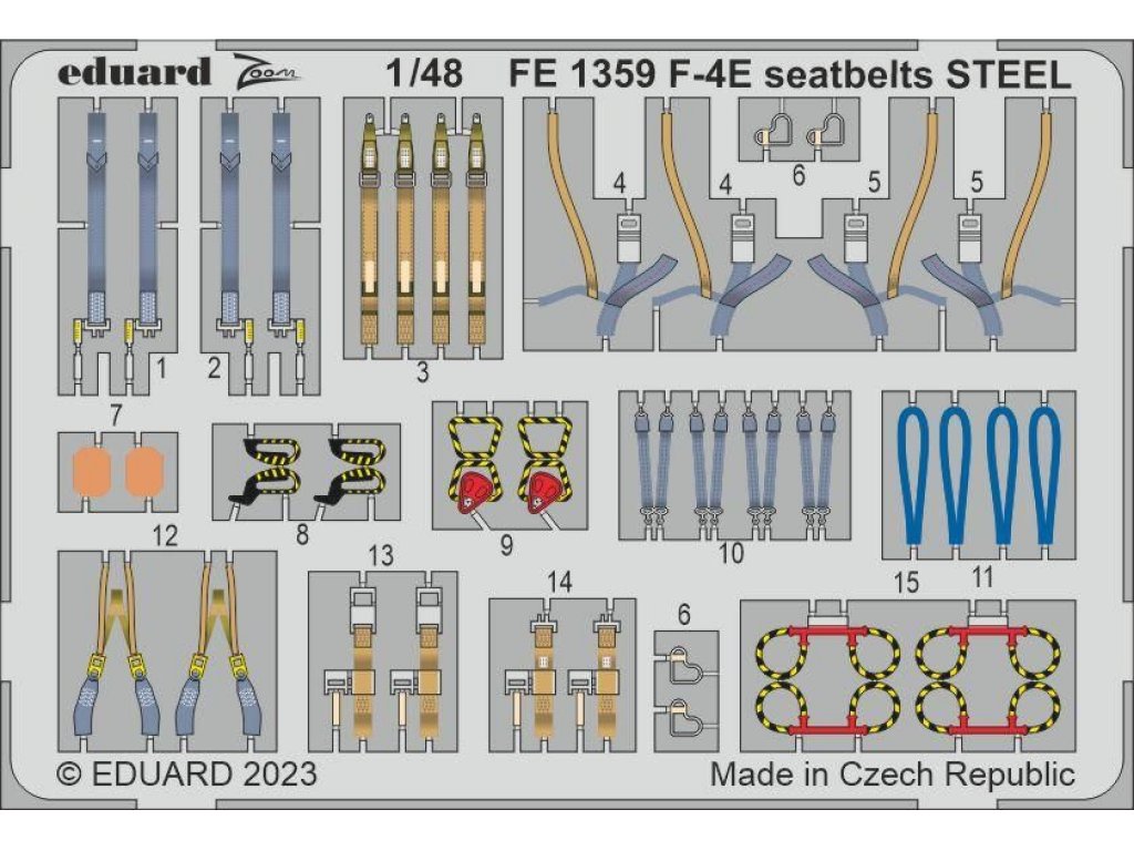 EDUARD ZOOM 1/48 F-4E Phantom II seatbelts STEEL for MENG