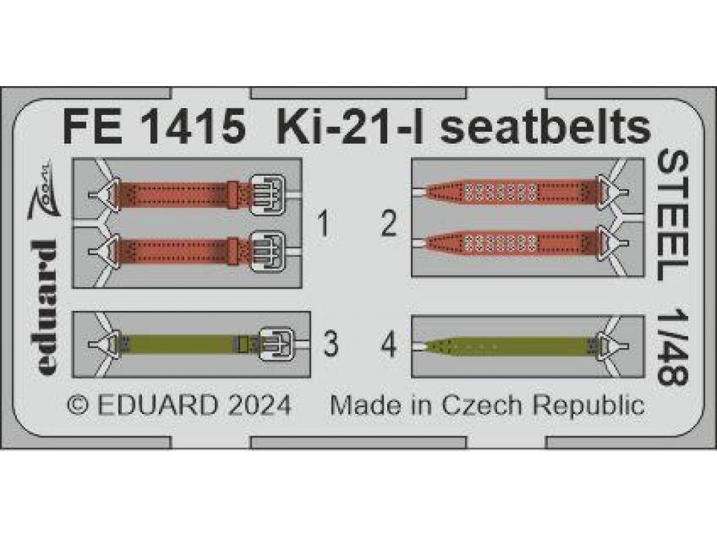 EDUARD ZOOM 1/48 Ki-21-I seatbelts STEEL for ICM