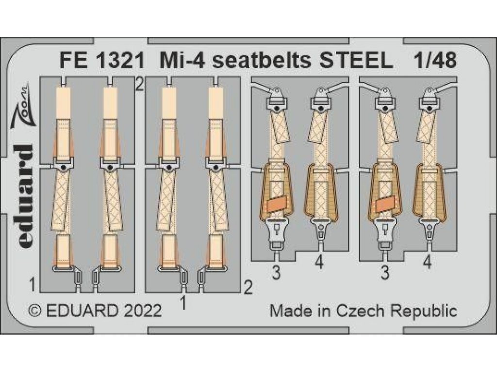 EDUARD ZOOM 1/48 Mi-4 seatbelts STEEL for TRU