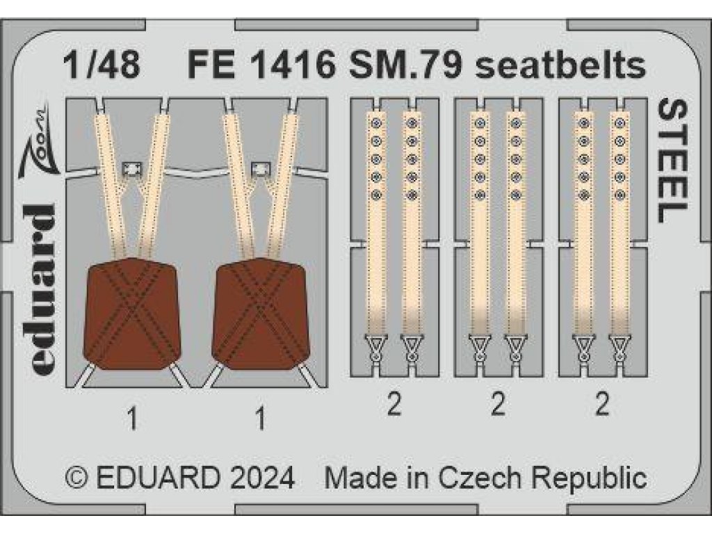 EDUARD ZOOM 1/48 SM.79 Sparviero seatbelts STEEL for EDU