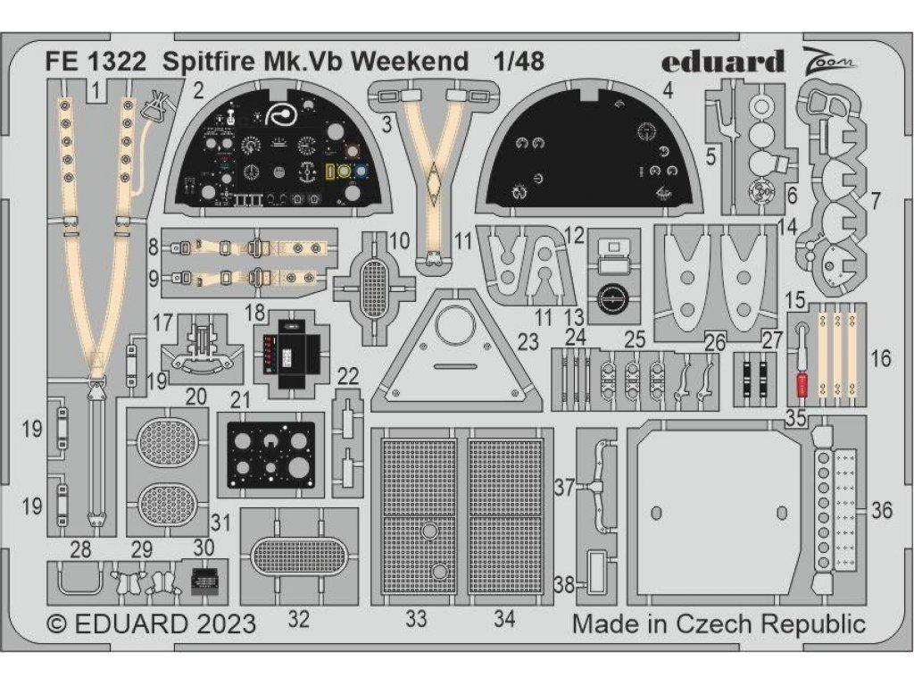 EDUARD ZOOM 1/48 Spitfire Mk.Vb Weekend for EDU